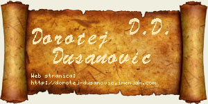 Dorotej Dušanović vizit kartica